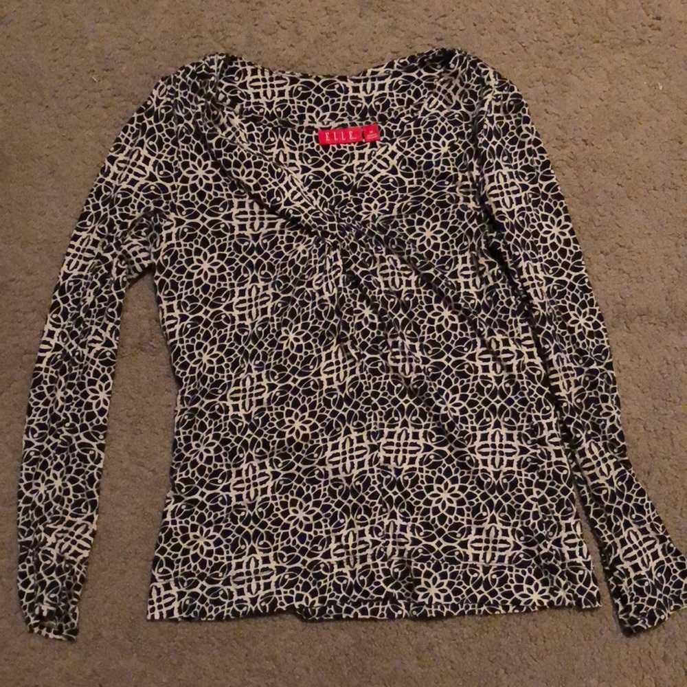 ELLE Long sleeved Patterned Top // Office wear